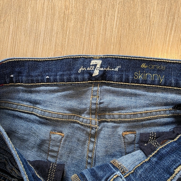 7 For All Mankind “The Skinny” Distressed Skinny Jeans – Size 30 - Picture 3 of 12